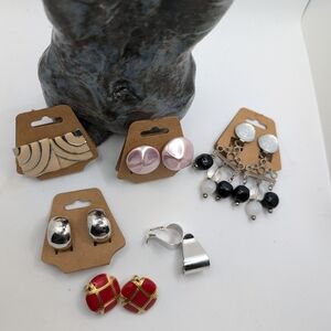 6 pairs of Vintage Clip on Earrings.  Monet Avon